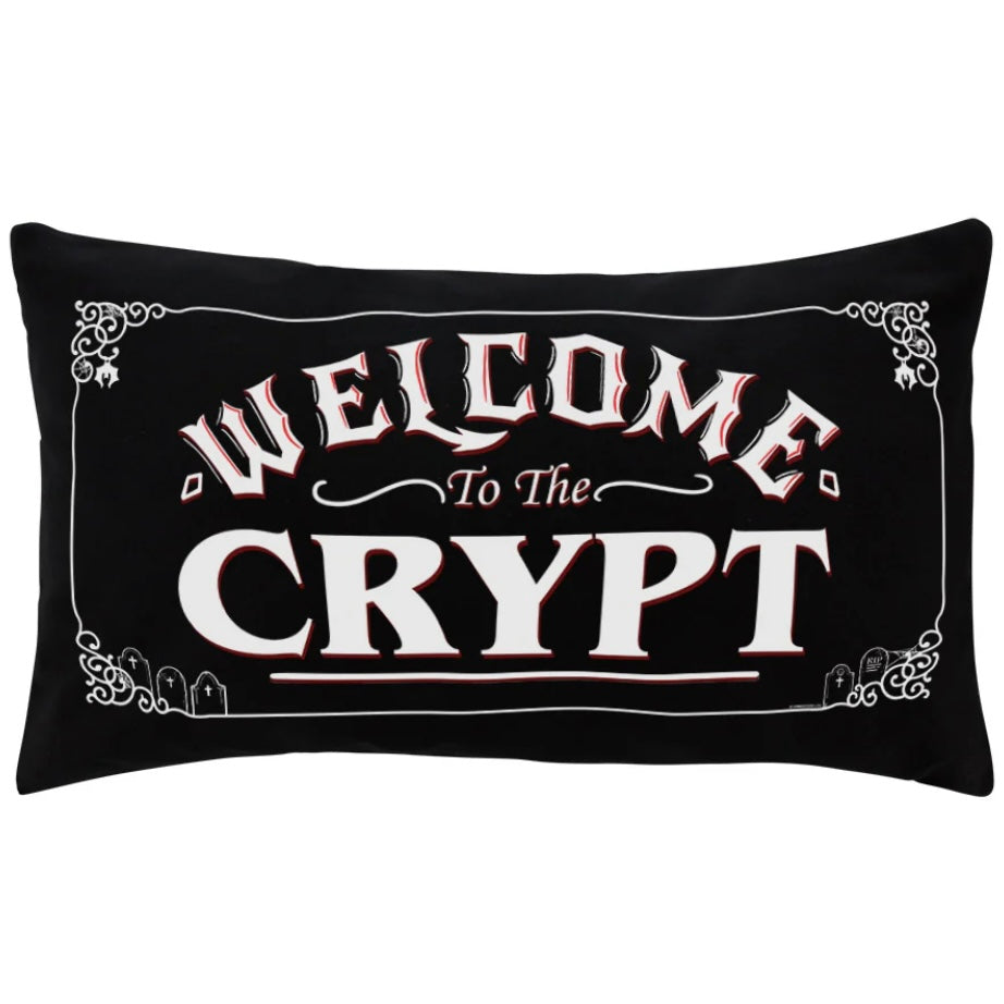 welcome to our Crypt gothic. cushion