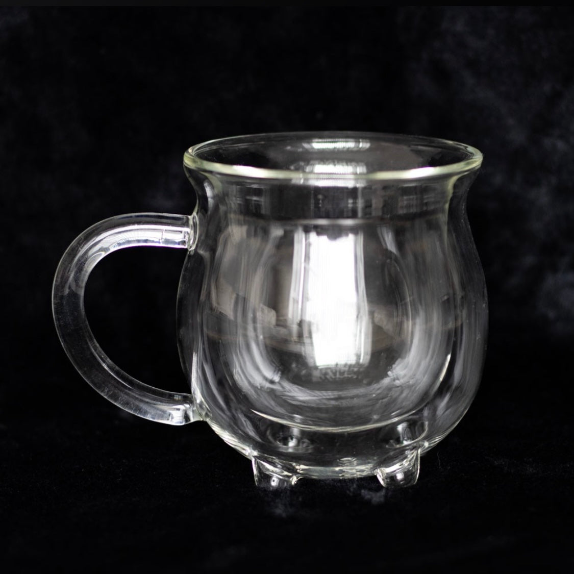 Clear Double Walled Glass Cauldron Mug