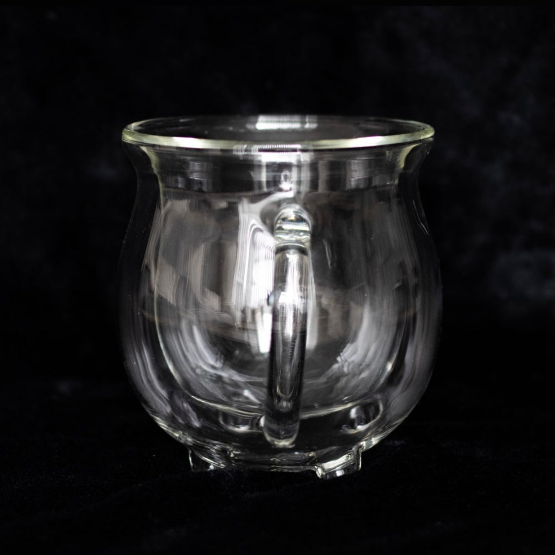 Clear Double Walled Glass Cauldron Mug