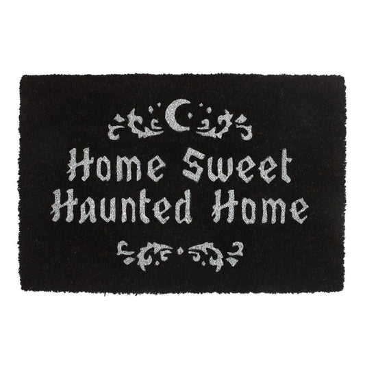 Black Home Sweet Haunted home Doormat