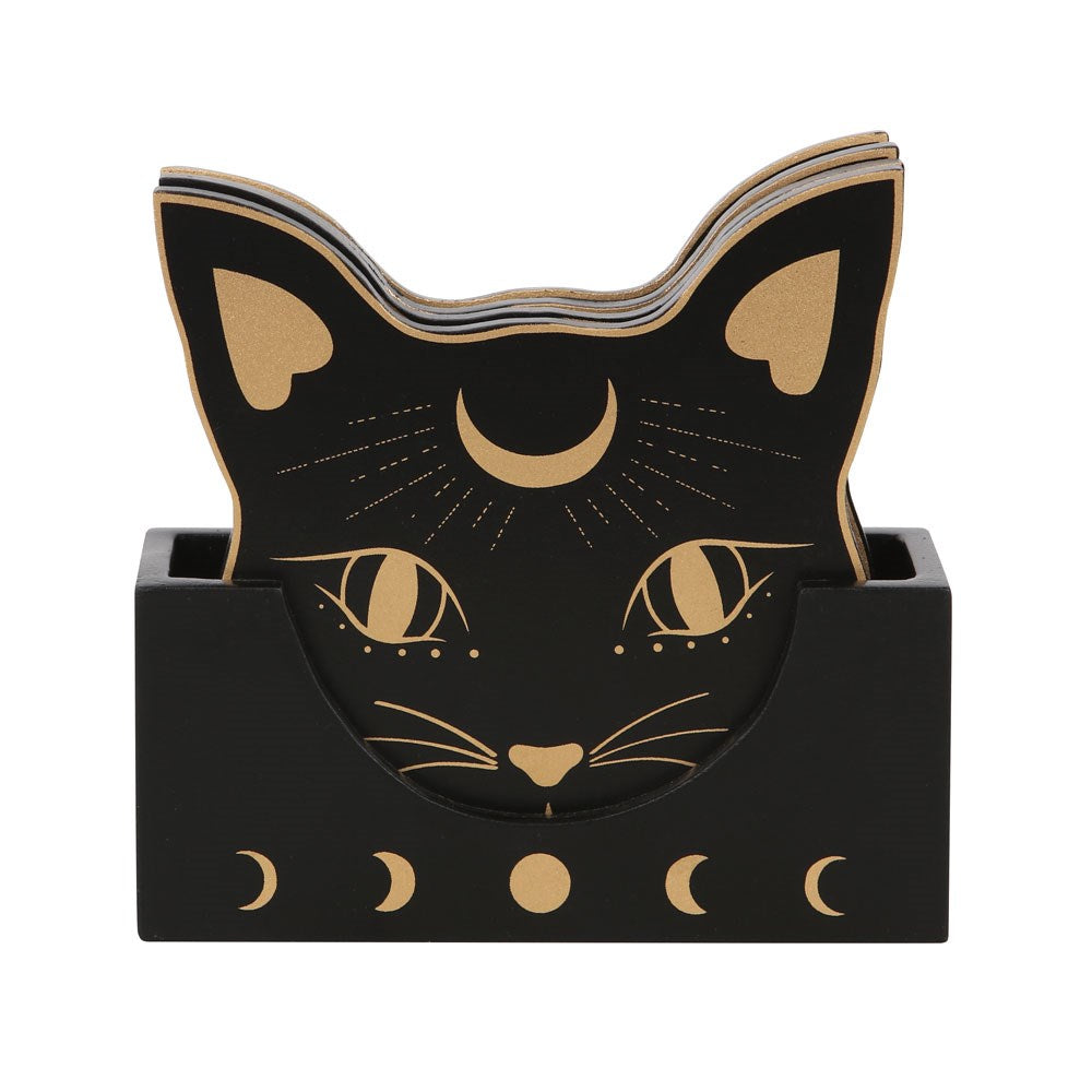 Cat Face Coaster Set