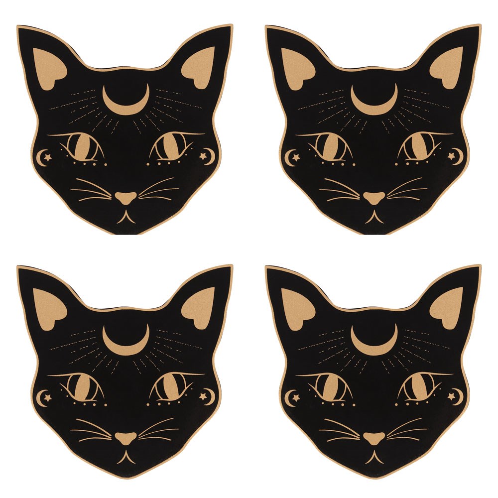 Cat Face Coaster Set