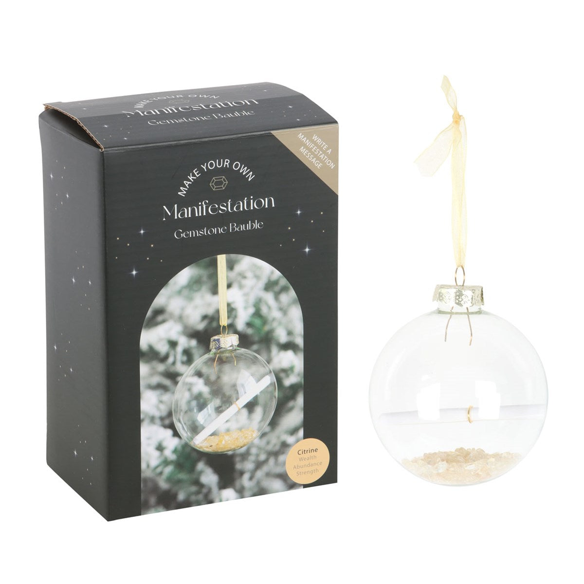 Citrine Manifestation Glass Christmas Bauble Kit
