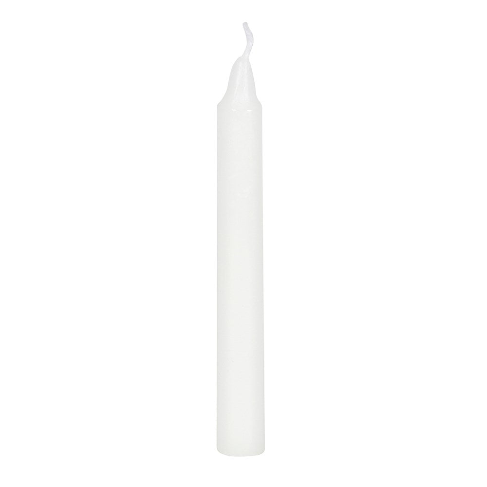 Pack of 12 White 'Happiness' Spell Candles