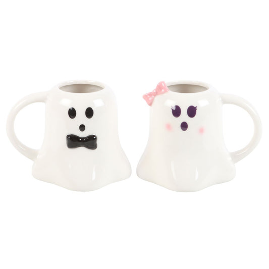 Mr & Mrs Boo Ghost Shaped Mugs