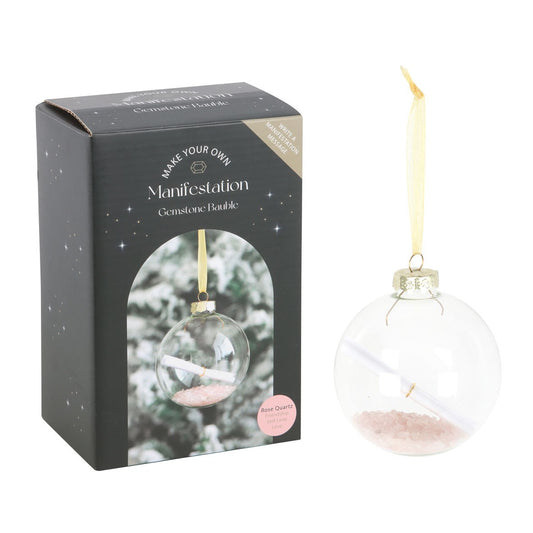 Rose Quartz Manifestation Glass Christmas Bauble Kit
