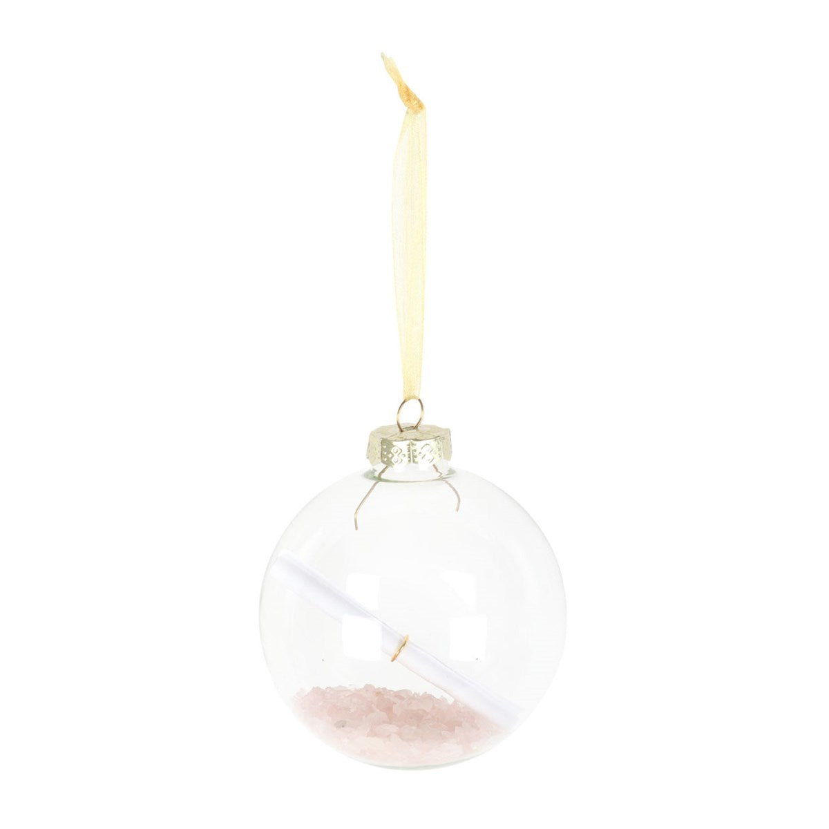 Rose Quartz Manifestation Glass Christmas Bauble Kit
