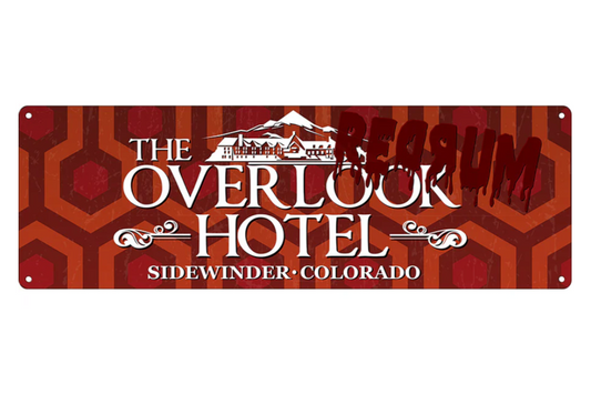 gothic and horror home decor - the overlook hotel tin sign