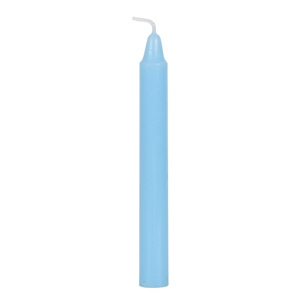 Pack of 12 Light Blue 'Peace' Spell Candles