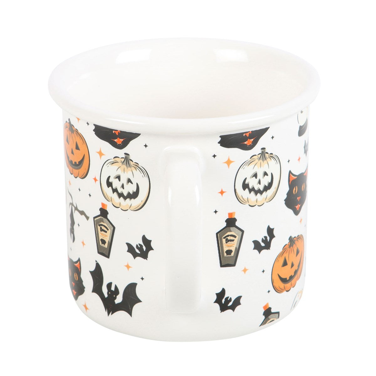 Spooky Cat & Pumpkin Print Mug