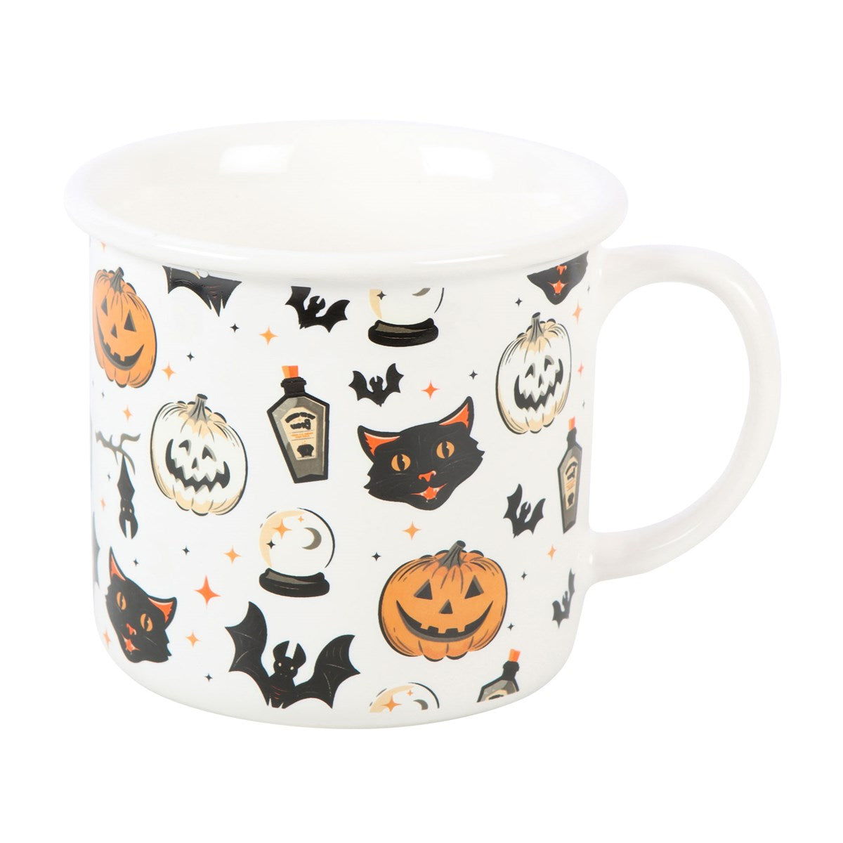 Spooky Cat & Pumpkin Print Mug